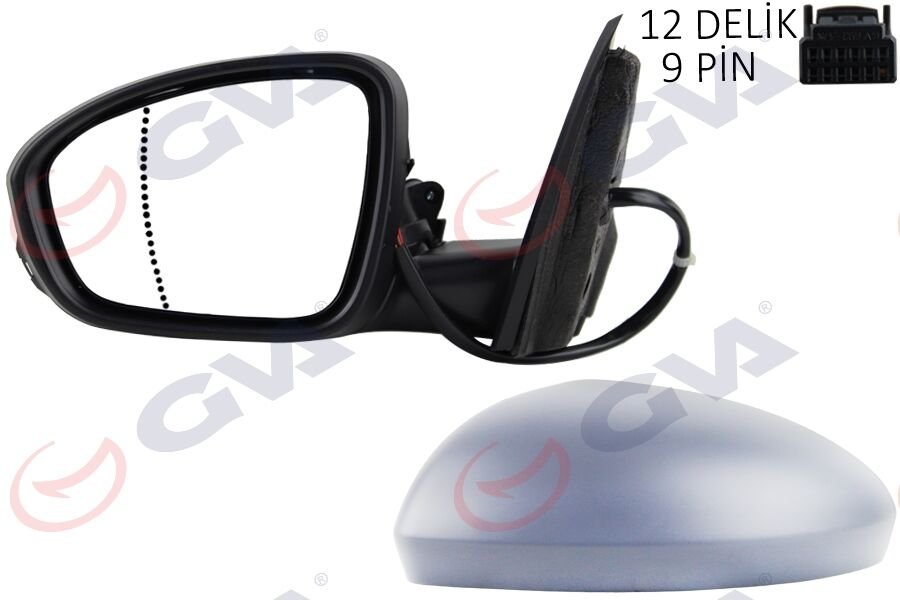 DIŞ DİKİZ AYNASI SOL MEGANE 15 ELEKTRİKLİ ISITMALI KATLANIR SİNYALLİ ASTARLI ASFERİK VM-6142EBFPAL