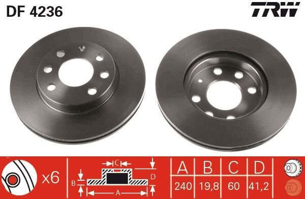 ÖN FREN AYNASI CORSA C 1.0-1.2 16V 01 11 ABS Lİ 240x20x4DLxHAVALI