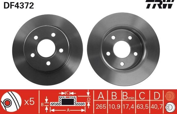 ARKA FREN DISK AYNASI FOCUS II 04 C MAX 07 1.6TI 16V 1.6TDCI 1.8 MAZDA III 03 OLCU 265 11 5 BIJON