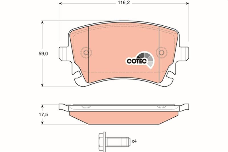 ARKA BALATA VW TRANSPORTER T5 03-09 A4 04-09 A6 04-11 A8 03-10 FİŞSİZ