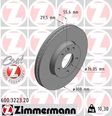 ÖN FREN AYNASI TRANSPORTER T5 04/03 MULTIVAN 4.03 TOUAREG 02 CRAFTER 06 308x29.5x5DLxHAVALI xxx 986479211-DF4308S