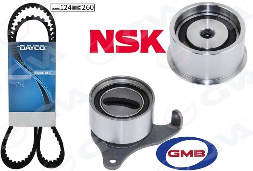 TRİGER KAYIŞ SETİ EKSANTRİK SETİ TOYOTA COROLLA 1.3L 4E-FE enjeksiyonlu EE111 99-00 1 KAYIŞ 2 RULMAN 124x26