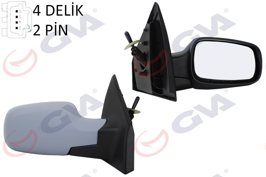 DIŞ DİKİZ AYNASI SAĞ CLIO 06 MEKANİK ISITMALI SENSÖRLÜ ASTARLI KONVEKS 2 FİŞ VM-6136PSR