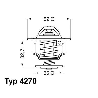 TERMOSTAT 60C FORD-OTOSAN TERMOSTAT-TRANSIT M12-M15 51.9x34x35