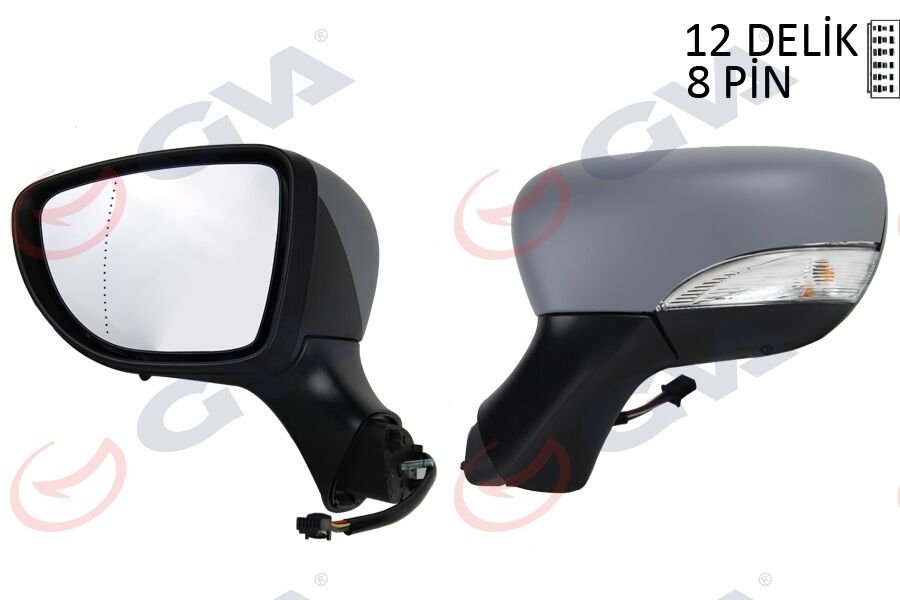 DIŞ DİKİZ AYNASI SOL CLIO 12 ELEKTRİKLİ ISITMALI ASTARLI SİNYALLİ ASFERİK VM-6126EHPAL