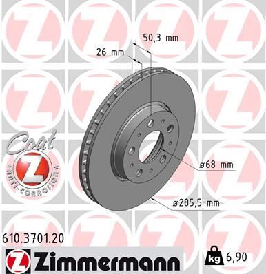 ÖN FREN AYNASI VOLVO S60 00-10 S80 98-06 V70 97-07 XC70 00-07 285x5DL KÜÇÜK TİP 986479210-DF4238