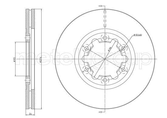 ÖN FREN DISK HAVALI 273.7MM RANGER 4X4 98 06 MAZDA B2500 98 06 4X4