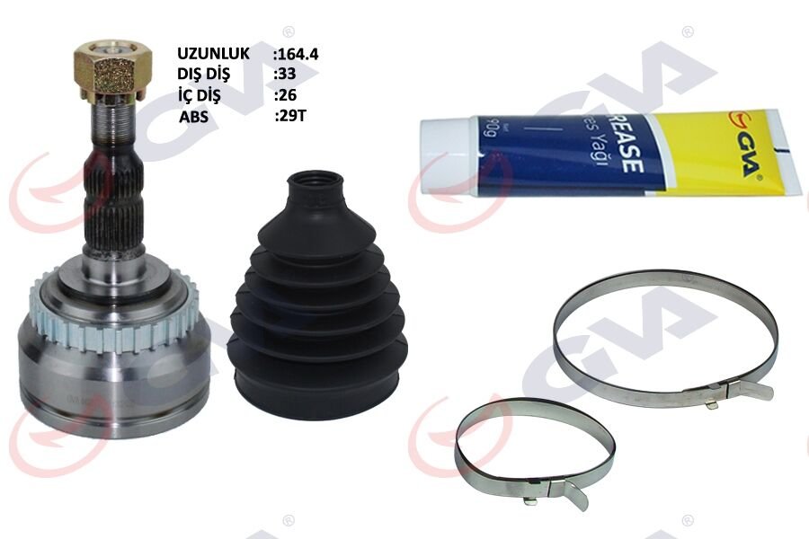 AKS KAFASI DIŞ VECTRA B 1.8-2.0-2.5 96 02 ASTRA G 1.8-2.0 98 05 ASTRA F 1.6-1.8-2.0 93 97 VECTRA A 1.8-2.0 89 95 ABS Lİ 29 DİŞ 33x25x52 164.5mm