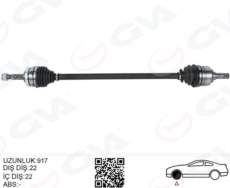 KOMPLE AKS SAĞ OPEL CORSA C 1.2 01-06 29DİŞ 917mm