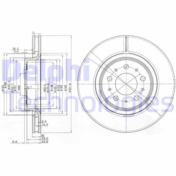 ÖN FREN AYNASI HAVALI VOLVO V70 97-00 C70 97-05 S70 96-00 XC70 97-02 302x26x5DLxHAVALI