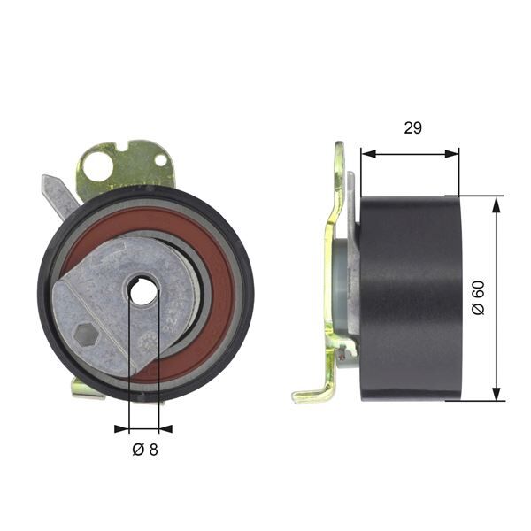 EKSANTRİK GERGİ RULMANI P306 97-02 - P406 95-00 1.8 16V- XSARA 97-00 -XANTIA 95-03 1.8i 16V