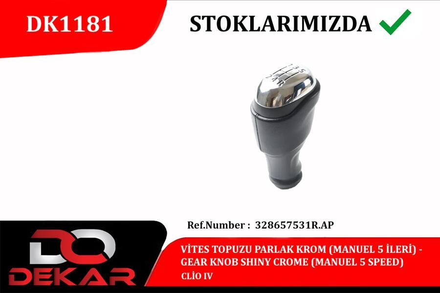 VİTES TOPUZU PARLAK KROM MANUEL 5 İLERİ CLİO IV
