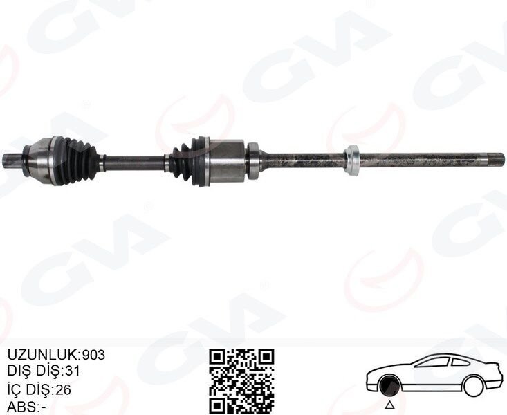 KOMPLE AKS ÖN SAĞ FREELANDER 2 L359 2.2 TD4 06 14 UZUNLUK 1.002MM DİŞ 40 DİFERANSİYEL DİŞ 28