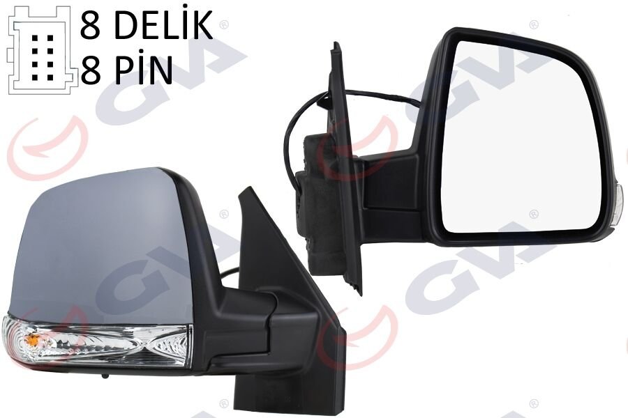 DIŞ DİKİZ AYNASI SAĞ DOBLO 11 ELEKTRİKLİ SİNYALLİ ASTARLI TEK CAM SENSÖRLÜ KONVEKS 8 FİŞ VM-668EHPSR