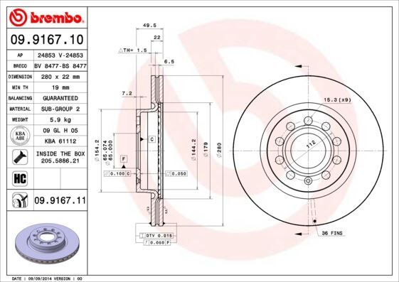 ÖN FREN AYNASI GOLF V-VI-JETTA III-IV-CADDY III-A3 03 LEON 05 TOLEDO-OCTAVIA 04 280x22x9DLxHAVALI 986479098-DF4294