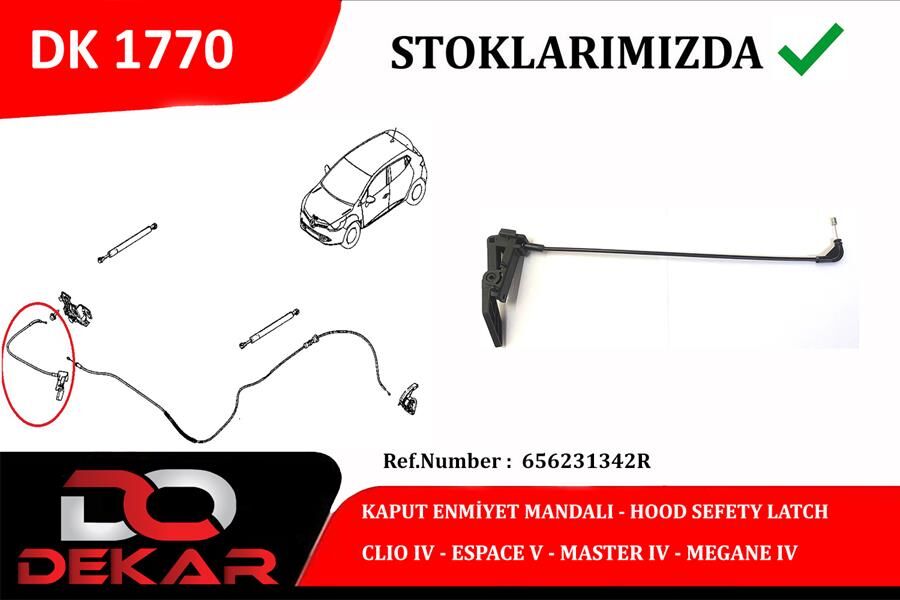 KAPUT EMNIYET MANDALI CLIO IV-MEGANE IV- ESPACE V -MASTER IV