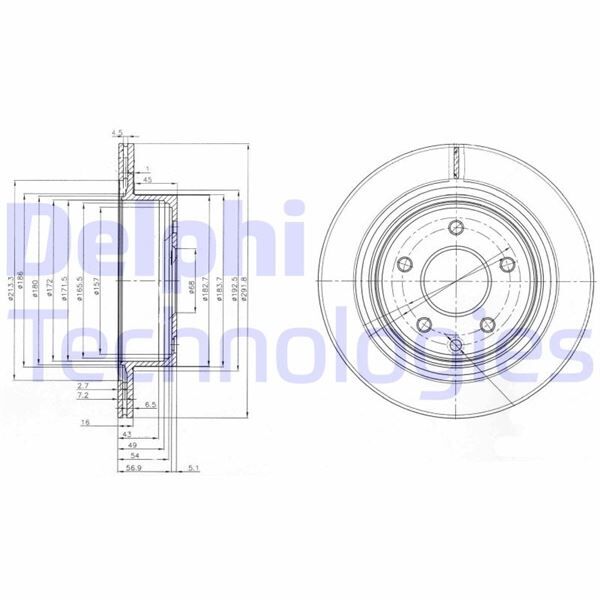 ARKA FREN AYNASI X-TRAIL 01 X-TRAIL II 07 13 QASHQAI 07 13 JUKE F15 14 19 KOLEOS 08 KOLEOS II 16 292x16x5DELİK