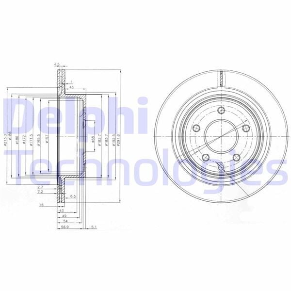 ARKA FREN AYNASI X-TRAIL 01 X-TRAIL II 07 13 QASHQAI 07 13 JUKE F15 14 19 KOLEOS 08 KOLEOS II 16 292x16x5DELİK