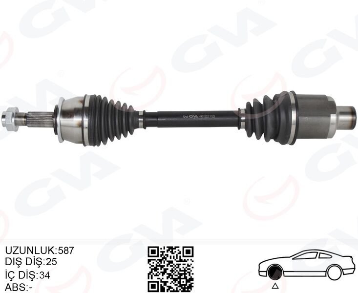 KOMPLE AKS SAĞ OPEL MOKKA 12 1.4 NET 1.6 CDTI DTN-DTU-DTH CHEVROLET TRAX 1.4-1.6 12 MANUEL VİTES DIŞ 24 DİŞ - İÇ 34 DİŞ