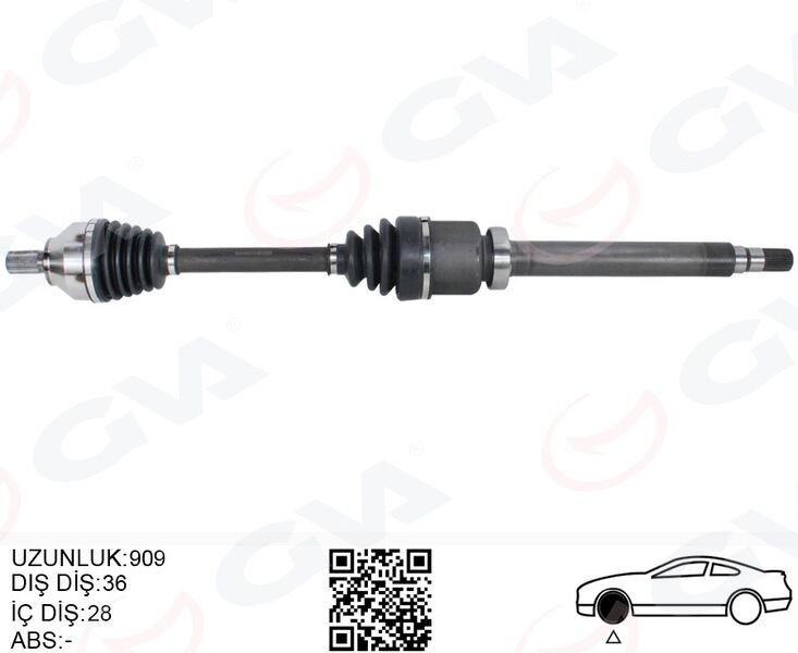 ÖN AKS KOMPLE SAG VOLVO V40 II 2.0 12 C30 2.0 12 C70 II 2.0 D 08 09 V50 2.0 06 12 OTOMATIK SANZIMAN