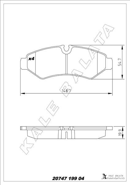 FREN BALATASI ARKA MERCEDES SPRINTER B907 B910 18 TEK TEKER