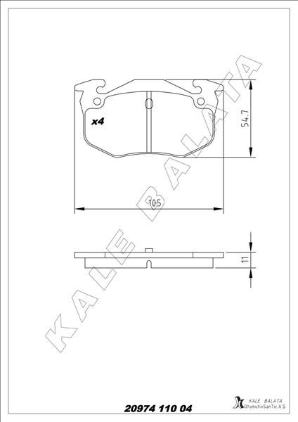 ARKA FREN BALATA RENAULT R9 R19 MEGANE I / CLIO I II / PEUGEOT 106 96- 206 00- 306 97-01 / SAXO 96- / XSARA 97- İNCE TİP
