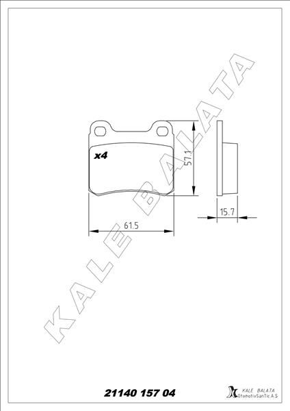 ARKA FREN BALATASI VECTRA A 88-95 ASTRA F 94-98 CALIBRA A 90-97 KADETT E 86-91 VECTRA B 96