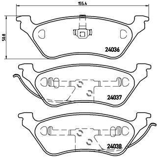 DİSK FREN BALATASI ARKA CHRYSLER USA GRAND VOYAGER 2.4/3.3/2.5D/2.8D 02/00-02/08