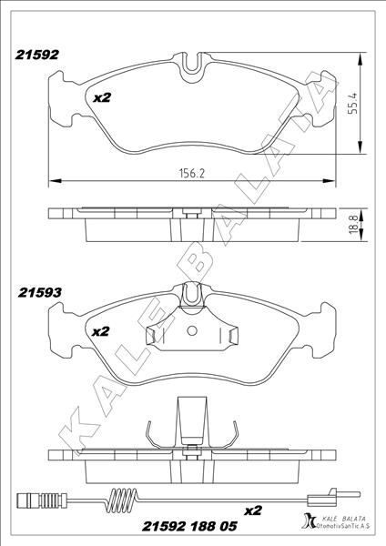 FREN BALATASI ARKA MERCEDES SPRINTER B901 B904 . VW LT 28-35-46
