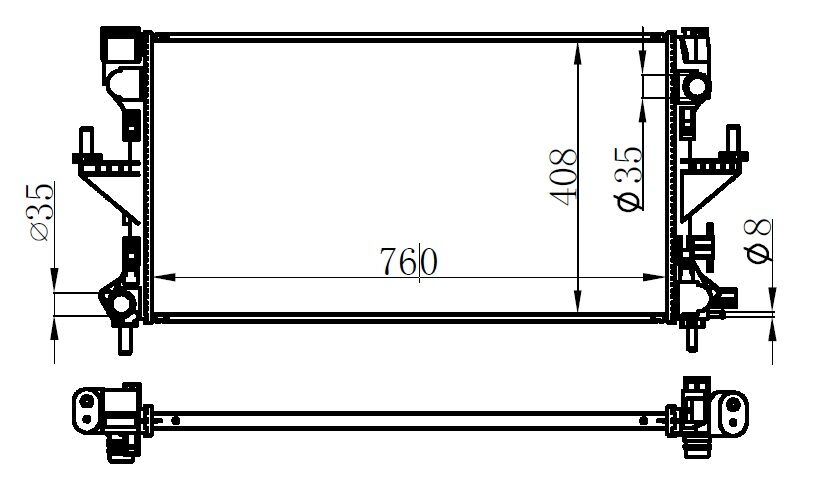 SU RADYATÖRÜ PEUGEOT BOxER-CITROEN JUMPER 2.2 3.0HDI 06 FIAT DUCATO 2.3D MTJ 11 MT MEKANİK 781x416x24 1616950280-1382424080-1617023380-1618094280