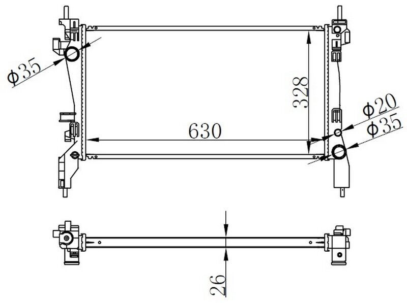 RADYATÖR BRAZİNG FIORINO 1.3 MTJ 08 BRAZİNG 630x318x22