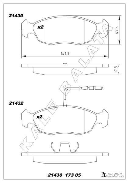 ÖN BALATA FİŞSİZ P306 93-01 XSARA 2.0 16V 97-05 P106-SAXO 1.4-1.6 GDB1322