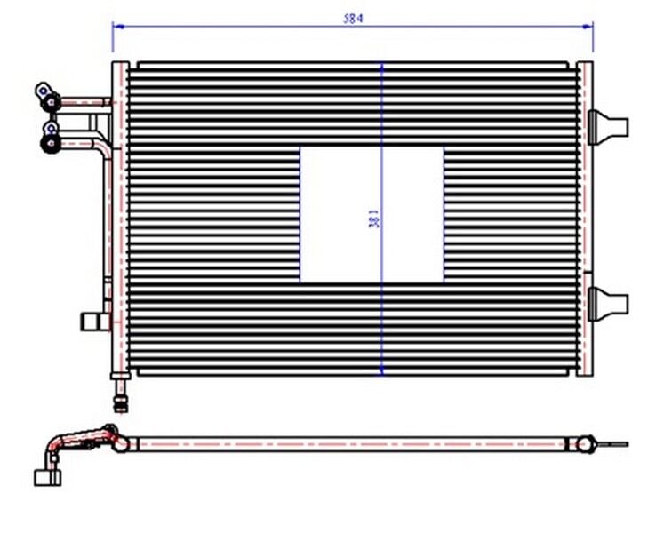 KLİMA RADYATORU KONDENSERİ FIESTA V-FUSION 02 08 1.6TDCI 583x373x16