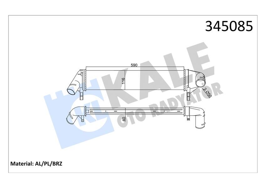 TURBO RADYATÖRÜ INTERCOOLER LOGAN MCV-SANDERO 09 K9K AL/PL/BRZ