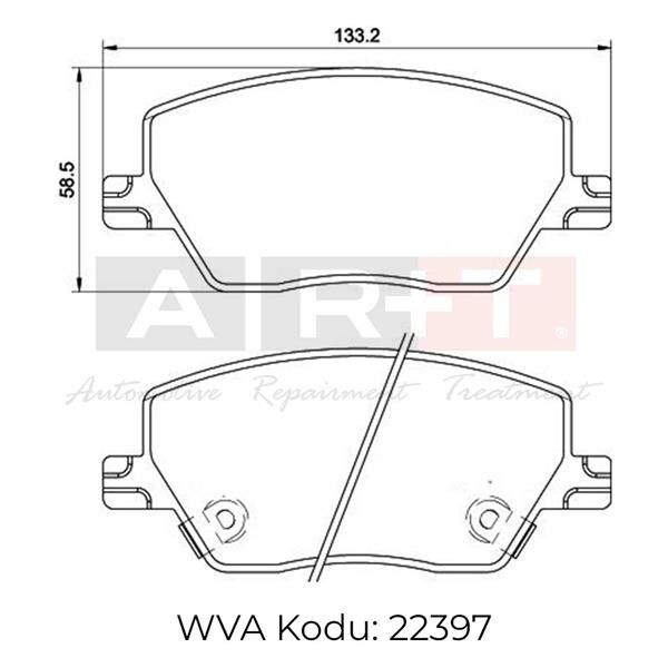 ON BALATA FIAT EGEA 16 1.0 1.3 MTJ 1.4 1.6 1.6D K:19 mm G:133 mm Y:58.5 mm KÜÇÜK TİP