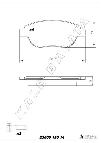 ÖN BALATA P207 06 P307 00 DOBLO 01 PARTNER 03 BERLINGO 00 C3 02 C4 04 XSARA 00