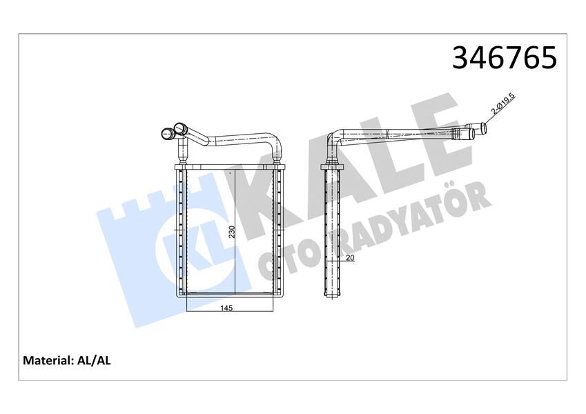 KALORİFER RADYATÖRÜ HYUNDAI ACCENT ERA 1.4L G4EE 06-10 1.6L G4ED 06-10 1.5L CRDi dizel 06- - AL EMİNYUM