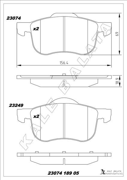 ÖN BALATA VOLVO S60 00-10 S80 98-06 V70 97-07 XC70 00-07 S70 97-00