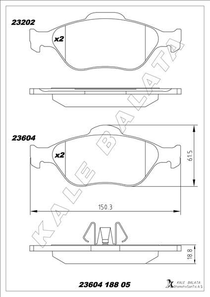 ÖN BALATA FIESTA 1.4TDCİ ABSLİ 00 FUSION 02 MAZDA 121 96 MAZDA 2 03 GDB1419
