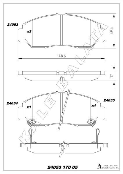 ÖN FREN BALATA HONDA CIVIC 1.6L R16A2 VTEC sedan FD6 06-11 / 1.8L R18A2 FD7 06-