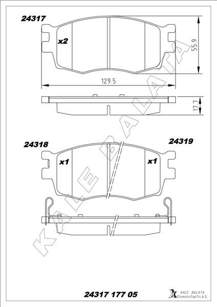ÖN FREN BALATA HYUNDAI ACCENT ERA 1.4L 1.6L benzinli 06-10 1.5L CRDi dizel 06- / İ20 1.4L D4FC CRDi dizel 08- / KIA RIO 1.4L 1.6L benzinli 05- 1.5L CRDİ 06-