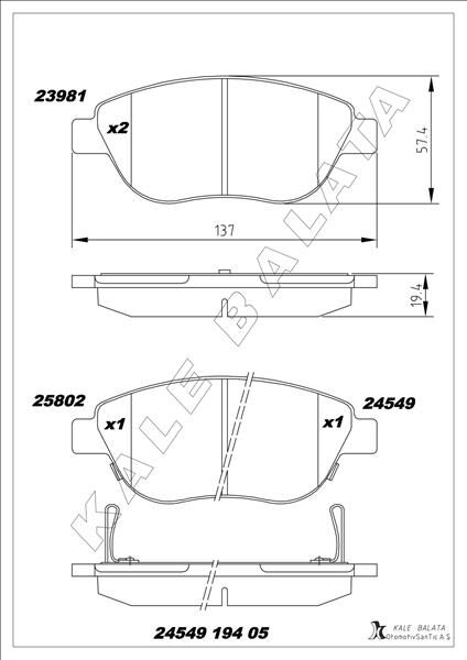 ÖN BALATA CORSA D BÜYÜK TİP 1.3 CDTI 07/06 FIAT 500L 12 0.9T 1.4 1.3D MTJ 1.6D MTJ