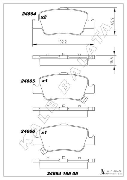 ARKA FREN BALATA TOYOTA AURIS. COROLLA 1.33L 1.6L 1NR-FE 1ZR-FAE NRE180 ZRE181 ZRE185 12- 1.4L 1ND-FTV D-4D NDE150 NDE180 07-