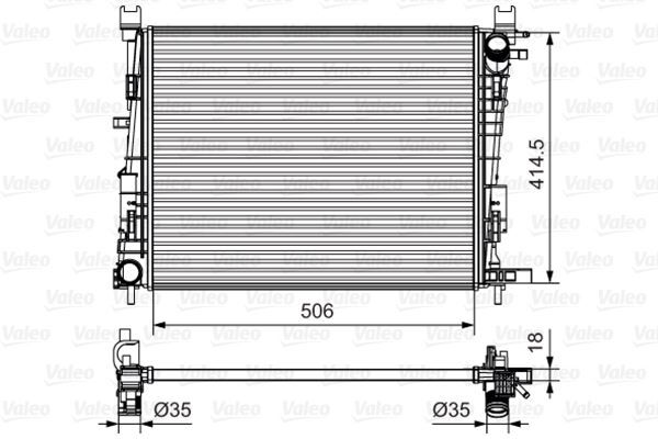 MOTOR SU RADYATORU CAPTUR I 12 CLIO IV 12 DOKKER 12 SYMBOL III 14 SANDERO II 12 0.9 TCE 1.2 TCE 1.5 DCI 1.6 506x414x18
