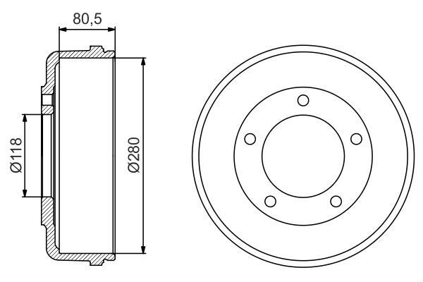 ARKA KAMPANA TRANSIT V.184 01 06 TEK TEKER 280 / 80.5 MM