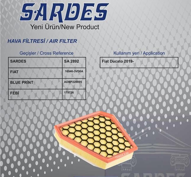 HAVA FİLTRESİ FIAT DUCATO III-DUCATO III 4X4-DUCATO III PANORAMA-DUCATO III PANORAMA 4X4