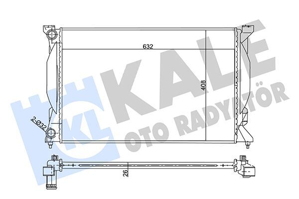 RADYATÖR AUDI A4 00-04 08 A6 01-05 EXEO 08 AL/PL/BRZ 632x408x26