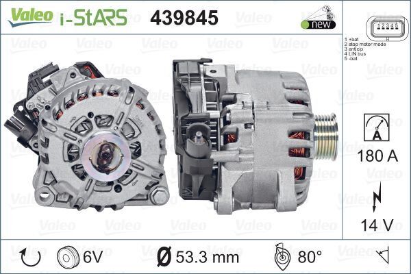 ALTERNATÖR KOMPLE 14v180a PARTNER-BERLINGO-P208-P308-P508-P2008-P3008-P5008-C3-C4-C5-DS3-DS4-DS5 1.4-1.6 HDİ ST60C017 START-STOP-KLİMALI