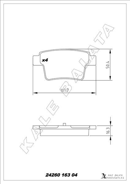 ARKA FREN BALATASI MONDEO III 04 07 JAGUAR X TYPE ESTATE 05 09
