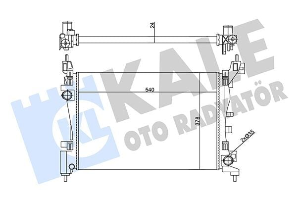 SU RADYATÖRÜ FIAT PUNTO-FIORINO-QUBO 1.2 1.4 1.4 16V 05 MT AC NAC MEKANİK 540x378x24